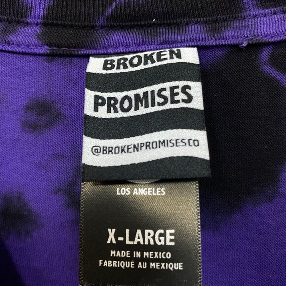 Broken Promises Street wear Purple/black Tie Dye Long Slrr shirt size extra larg - Picture 4 of 5